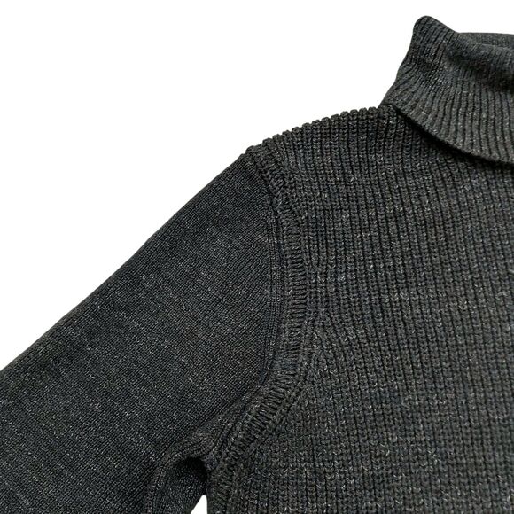 All Saints Sweater Mens Large Gray Knit Turtleneck Cotton Casual Work Office - Picture 4 of 12